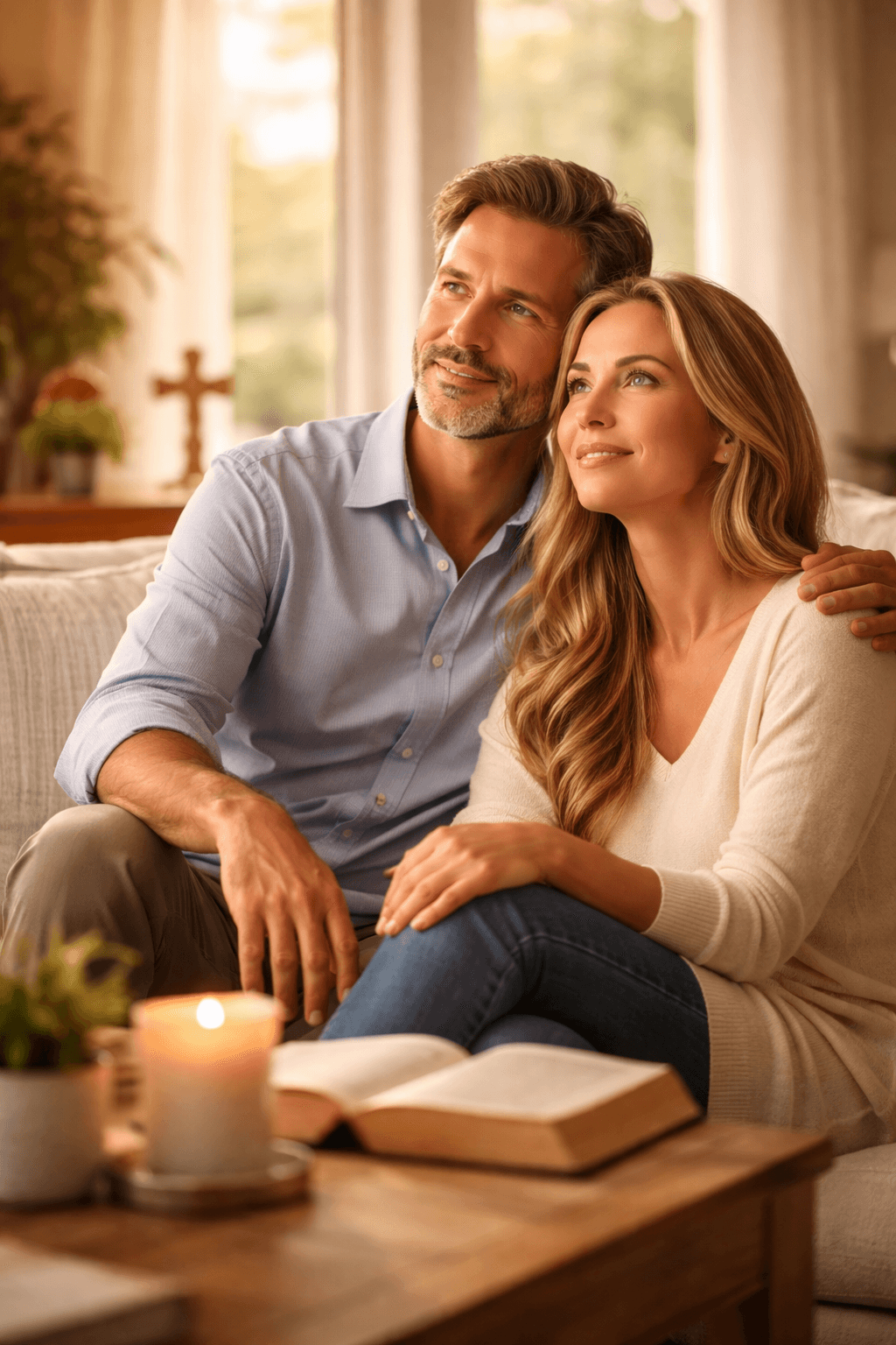 People in a warm, elegant setting representing relational healing and guided growth